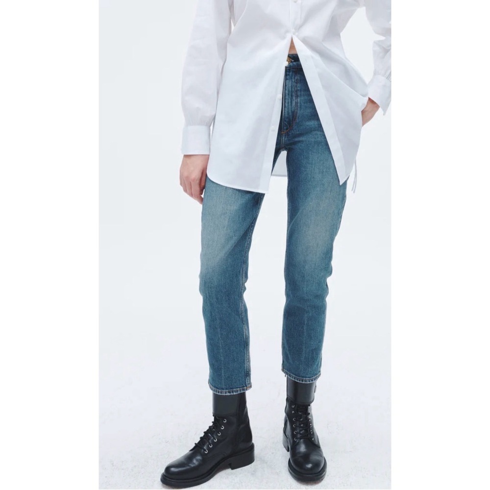 rag & bone Women's Straight Leg Jeans in Medium Blue Wash